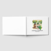 Waterverf wijnflessen wijngaard wijnmakerij groen gastenboek (Volledig)