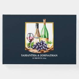 Waterverf wijnflessen wijngaard wijnmakerij land gastenboek