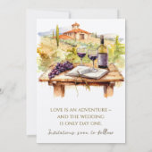 Waterverf wijngaard Bewaar de datum Save The Date (Achterkant)