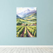 Waterverf Wijngaard Canvas Afdruk (Insitu (Houten vloer))
