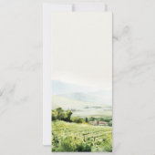 Waterverf Wijngaard Landschap Bruiloft Menu Kaart (Achterkant)