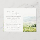 Waterverf Wijngaard Landschap Huwelijksreceptie Informatiekaartje (Voorkant)