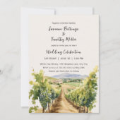 Waterverf Wijngaard met RSVP huwelijksuitnodiging Kaart (Voorkant)