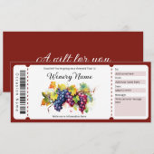 Waterverf Wijngaard Tour Cadeaubon Kaart (Voorkant / Achterkant)