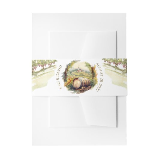 Waterverf Wijngaard Uitnodigingen Wikkel (Voorkant Voorbeeld)