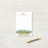 Waterverf Wijngaard Wijnbouw Post-it® Notes (Op bureau)