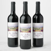 Waterverf Wijngaard Wijnlabel Wijn Etiket (Flessen)