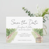 Waterverf wijngaarden Opslaan datum Kaart (Staand voorkant)