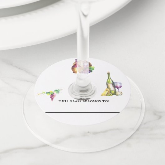 Waterverf Wijnglas marker Identifier papier Label (Dichtbij)