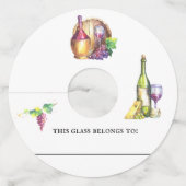 Waterverf Wijnglas marker Identifier papier Label (Achterkant)