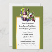 Waterverf wijnglazen flessen rode groene druiven kaart (Voorkant)