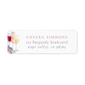 Waterverf wijnglazen Modern retouradres Etiket (Voorkant)