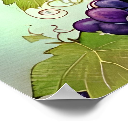 Waterverf Wijnkunst Poster (Hoek)