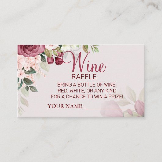 Waterverf Wijnloterij ticket Vrijgezellenfeest kaa (Voorkant)