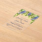 Waterverf wijnmakerij druivenstokken wijngaard bru acryl uitnodigingen (Laagn)