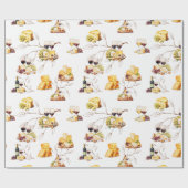 Waterverf wijnpatroon cadeaupapier (Vlak)