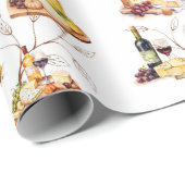 Waterverf wijnpatroon cadeaupapier (Rol Hoek)