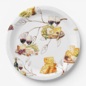 Waterverf wijnpatroon papieren bordje (Voorkant)