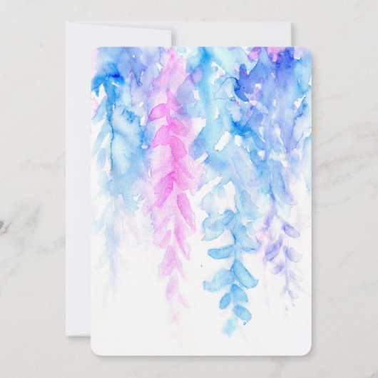 Waterverf wijnstok blauw paarse vrijgezellenfeest  kaart (Achterkant)