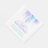 Waterverf wijnstok bloemenblauw paarse bruiloft se servetten (Hoek)