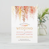 Waterverf wijnstok bruin sinaasappel rood herfst b kaart (Staand voorkant)