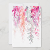 Waterverf wijnstok koraal groen roze rood bruiloft kaart (Achterkant)