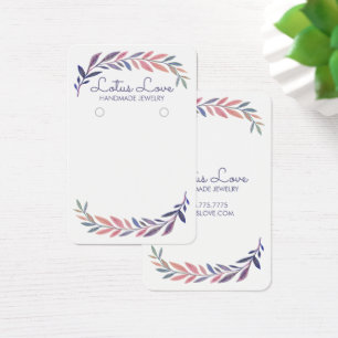 Waterverf Wijnstok Oorbel Ketting Sieraden Display Visitekaartje