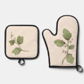 Waterverf Wijnstok Thanksgiving Ovenwant Set (Voorkant)
