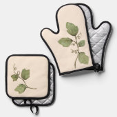 Waterverf Wijnstok Thanksgiving Ovenwant Set (Voorkant / Achterkant)