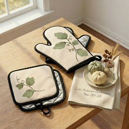 Waterverf Wijnstok Thanksgiving Ovenwant Set