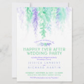 Waterverf wijnstokken blauw groen na bruiloft kaart (Voorkant)