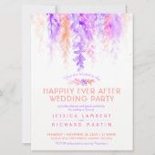 Waterverf wijnstokken paarse sinaasappel na huweli kaart (Voorkant)