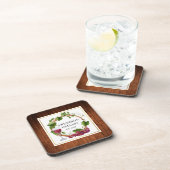 Waterverf Wijnstokwijnstokken met de naam van de w Bier Onderzetter (Rechterzijde)