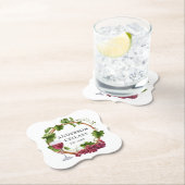 Waterverf Wijnstokwijnstokken met de naam Wijn Cel Kartonnen Onderzetters (Insitu)