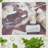 Waterverf Wijntijd Glass Cork Kitchen Towel Theedoek (Gevouwen)