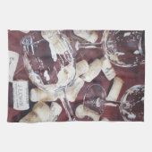 Waterverf Wijntijd Glass Cork Kitchen Towel Theedoek (Horizontaal)