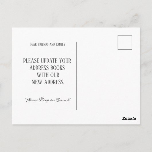 Waterverf Wijziging adres | Verplaatsingsaankondig Briefkaart (Achterkant)