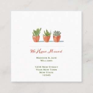 Waterverf Wijziging adres   Verplaatsingsaankondig Vierkante Visitekaartje