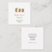 Waterverf Wijziging adres | Verplaatsingsaankondig Vierkante Visitekaartje (Voorkant / Achterkant)