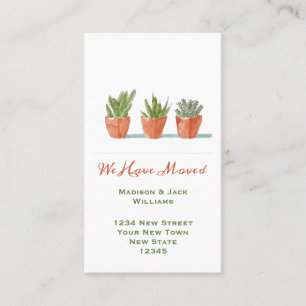 Waterverf Wijziging adres   Verplaatsingsaankondig Visitekaartje