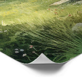 Waterverf wikkelend weg door een weide poster (Hoek)