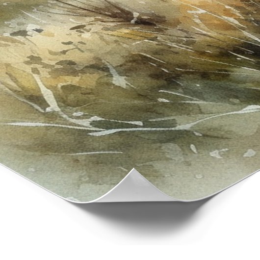 Waterverf wikkelpad door bergvoetzolen poster (Hoek)