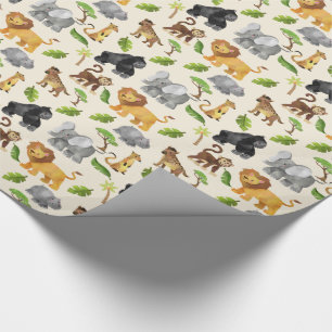 Waterverf Wild Animal Safari Oerwoud Pattern Cadeaupapier