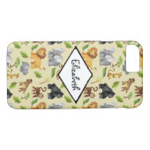 Waterverf Wild Animal Safari Oerwoud Pattern Case-Mate iPhone Case (Achterkant (Horizontaal))