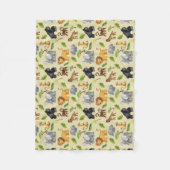 Waterverf Wild Animal Safari Oerwoud Pattern Fleece Deken (Voorkant)
