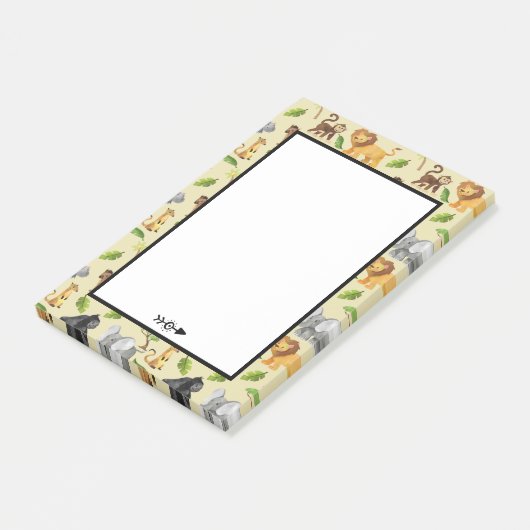 Waterverf Wild Animal Safari Oerwoud Pattern Post-it® Notes (Schuin)
