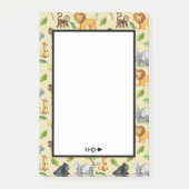 Waterverf Wild Animal Safari Oerwoud Pattern Post-it® Notes (Voorkant)