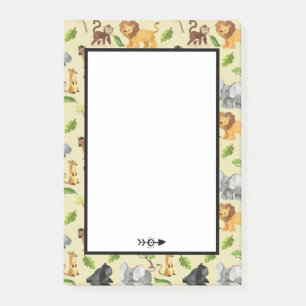Waterverf Wild Animal Safari Oerwoud Pattern Post-it® Notes