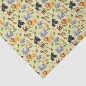 Waterverf Wild Animal Safari Oerwoud Pattern Tissuepapier (Detail)