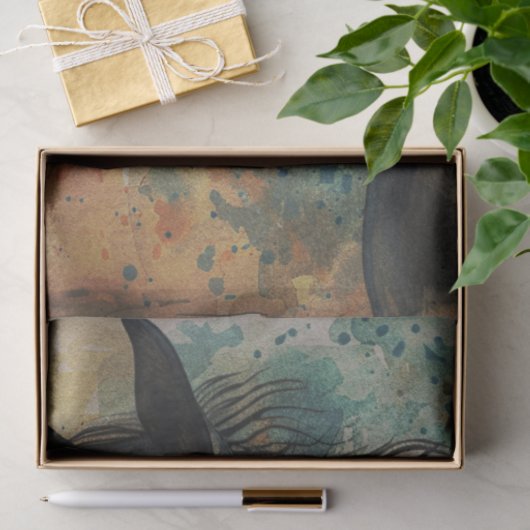 Waterverf Wild Black Horse Decoupage Tissuepapier (Geschenk)